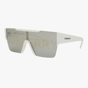 Burberry White Frame Sunglasses with Silver Lenses